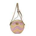 Shoulder Bag GG Marmont Chain Round Crossbody Pink Quilted Chevron Leather