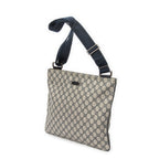 Shoulder Bag Large Square Zip Messenger Grey Supreme Coated Canvas