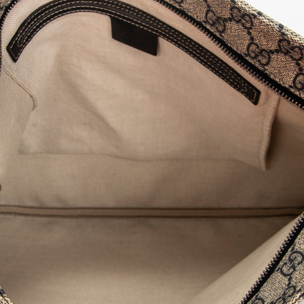Shoulder Bag Large Square Zip Messenger Grey Supreme Coated Canvas