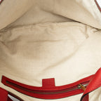 Shoulder Bag Large Halfmoon Hobo Red Print Leather