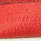 Shoulder Bag Large Halfmoon Hobo Red Print Leather
