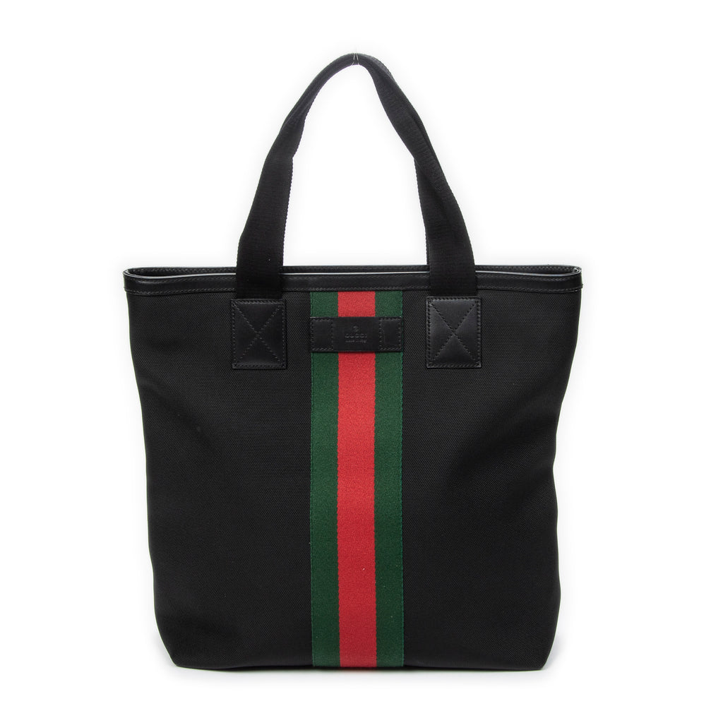 Shoulder Bag Web Techno Tote Black Canvas