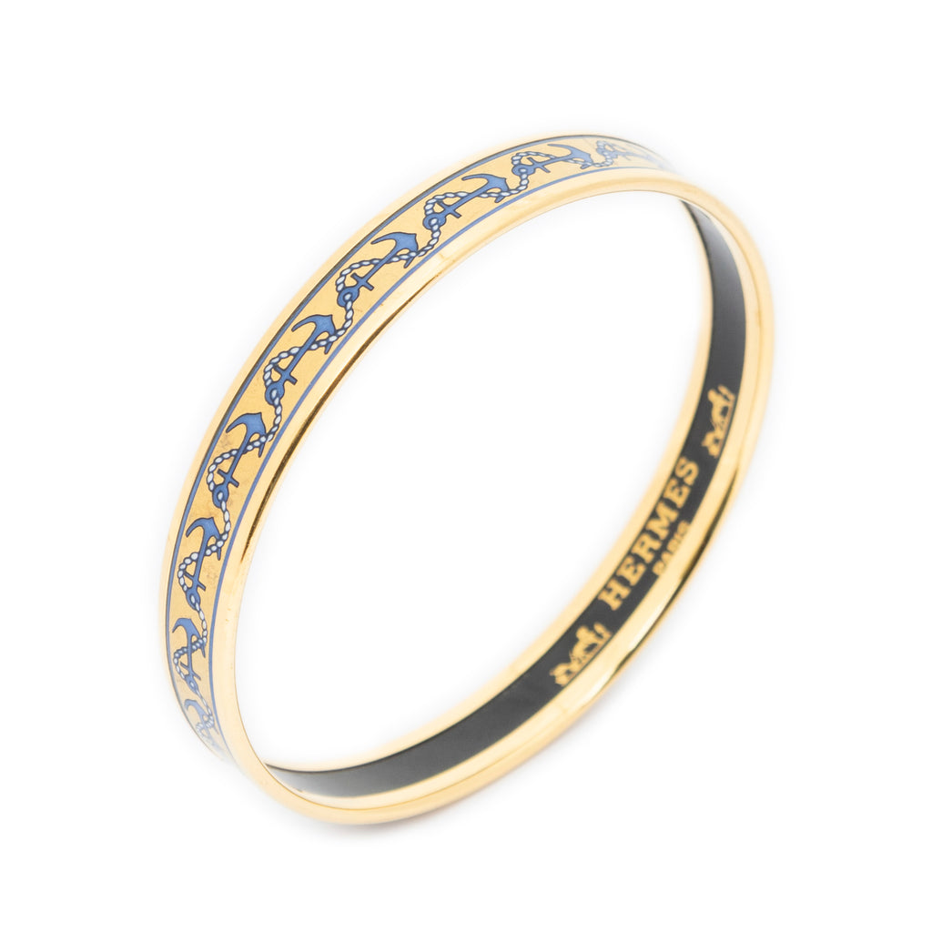Bracelet Enamel Bangle PM Blue Anchor Motif
