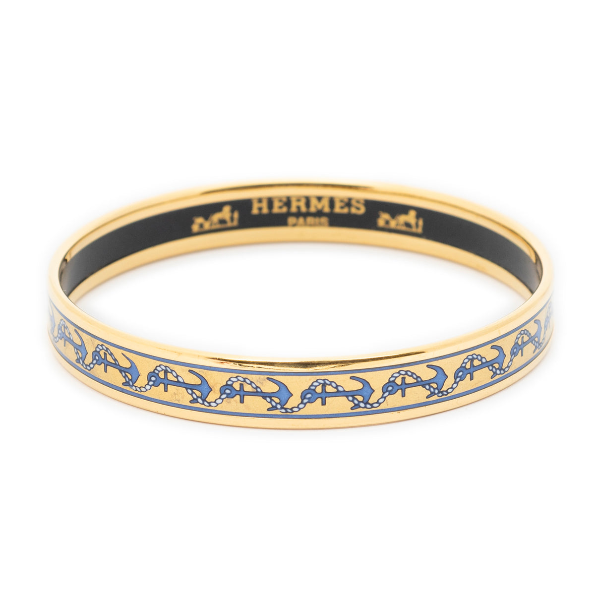 Bracelet Enamel Bangle PM Blue Anchor Motif