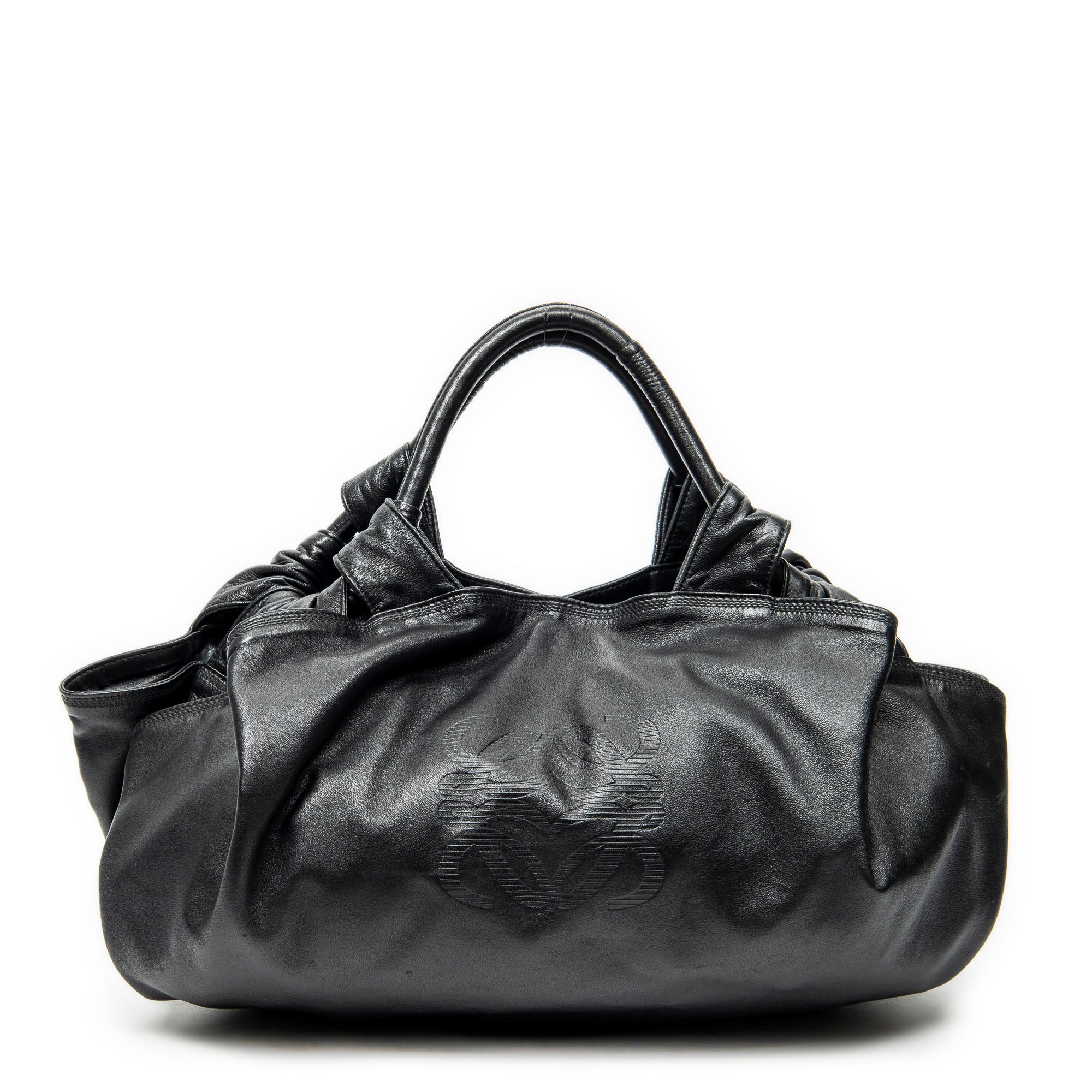 Shoulder Bag Aire Brisa Hobo Black Embossed Leather