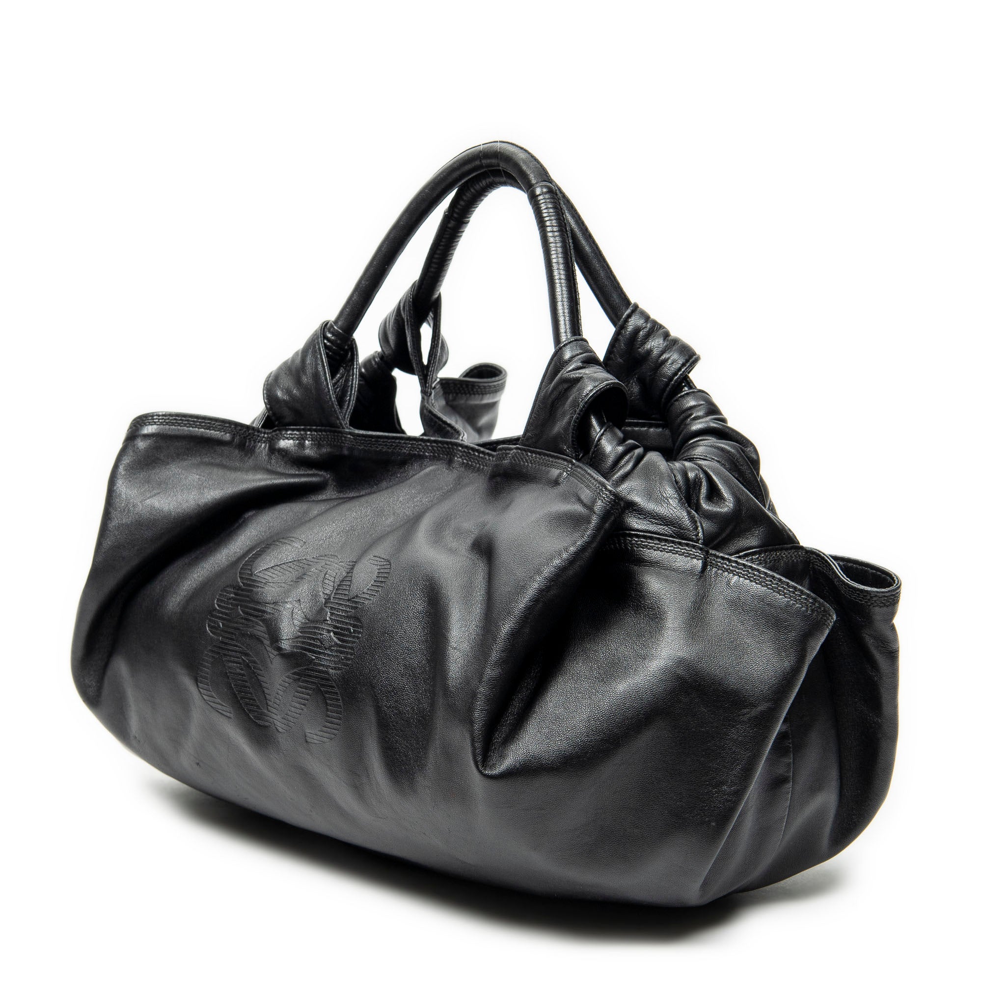 Shoulder Bag Aire Brisa Hobo Black Embossed Leather