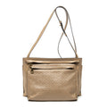 Shoulder Bag Double Pouch Crossbody Brown Anagram Embossed Leather