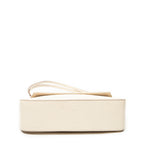 Shoulder Bag Vintage Flap Beige Textured Leather