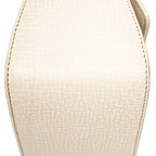 Shoulder Bag Vintage Flap Beige Textured Leather