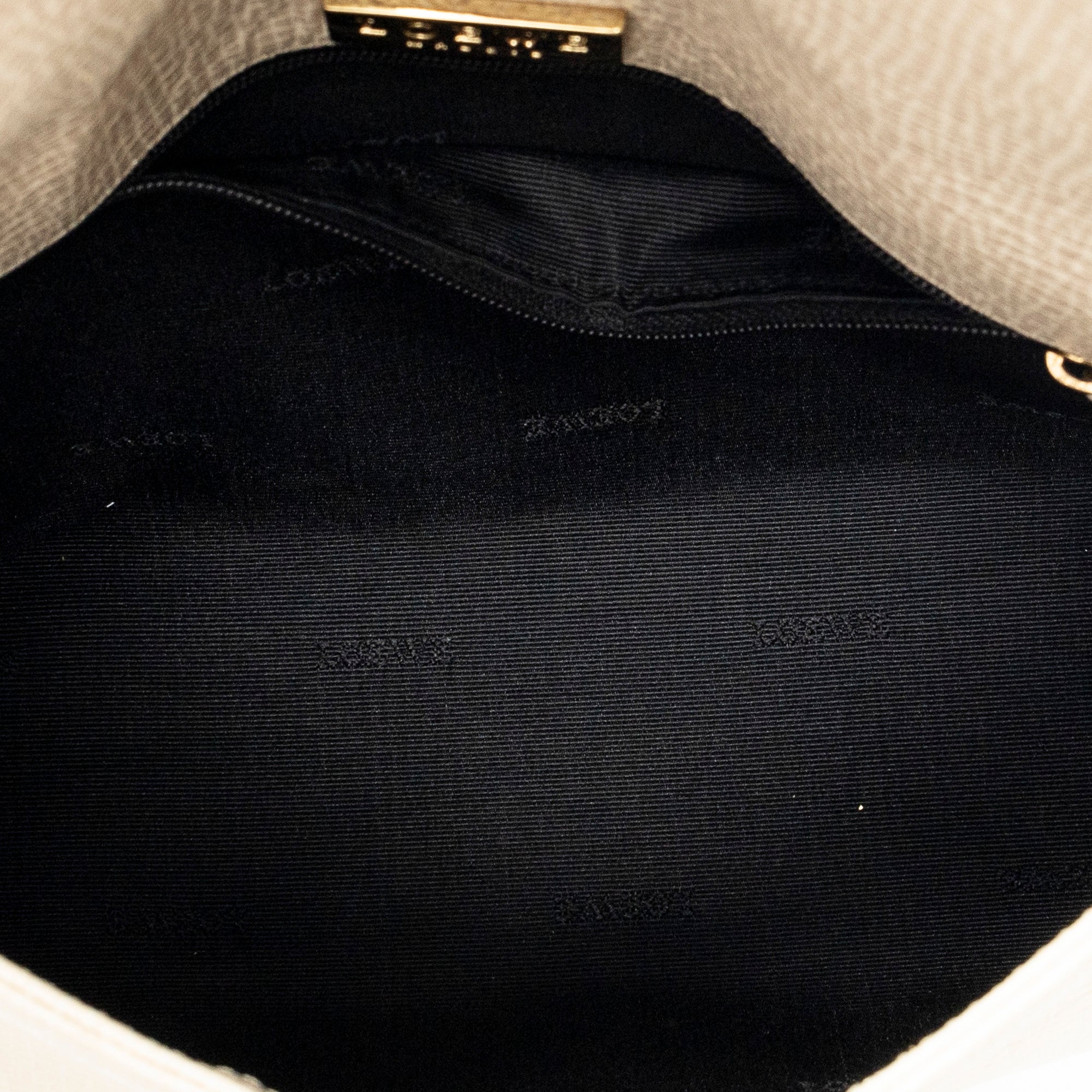 Shoulder Bag Vintage Flap Beige Textured Leather