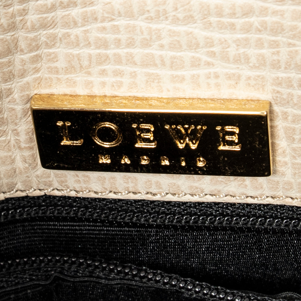 Shoulder Bag Vintage Flap Beige Textured Leather