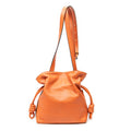 Shoulder Bag Flamenco Knot Orange Smooth Leather