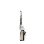 Shoulder Bag Pushlock Flap Chain Crossbody Taupe Goatskin Leather