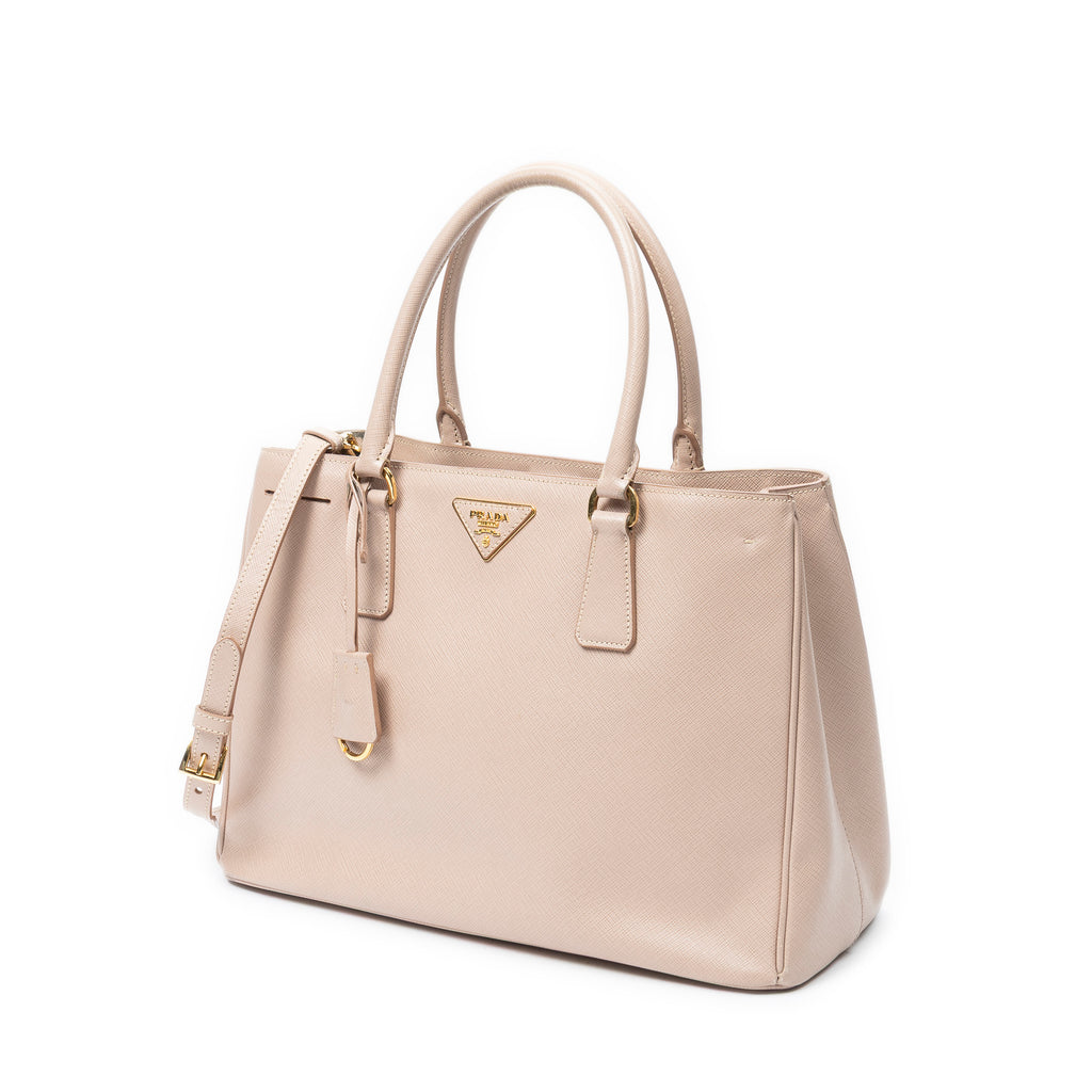 Shoulder Bag Small Executive Tote Pink Saffiano Leather