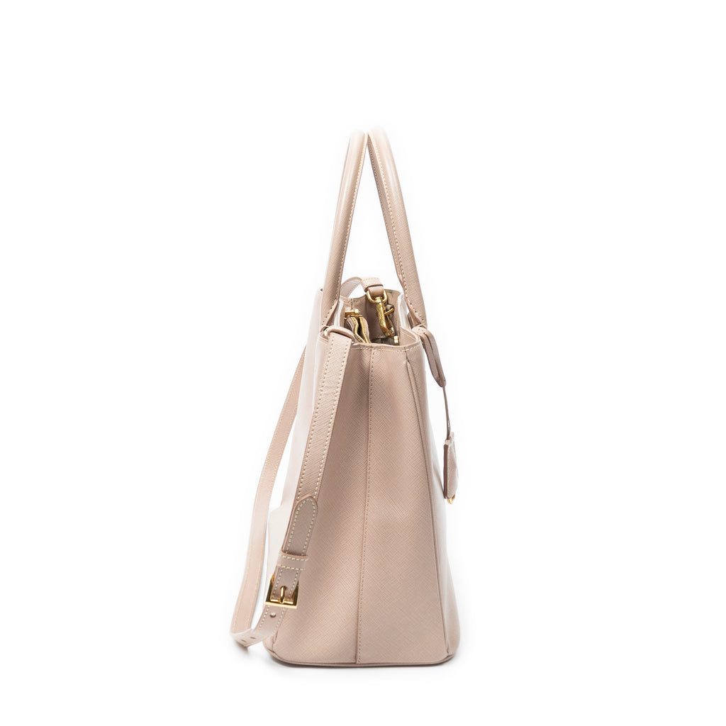 Shoulder Bag Small Executive Tote Pink Saffiano Leather
