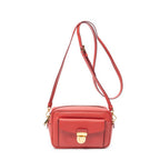 Shoulder Bag Small Satchel Crossbody Red Saffiano Leather