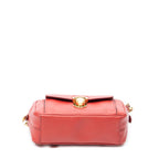 Shoulder Bag Small Satchel Crossbody Red Saffiano Leather