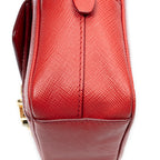 Shoulder Bag Small Satchel Crossbody Red Saffiano Leather