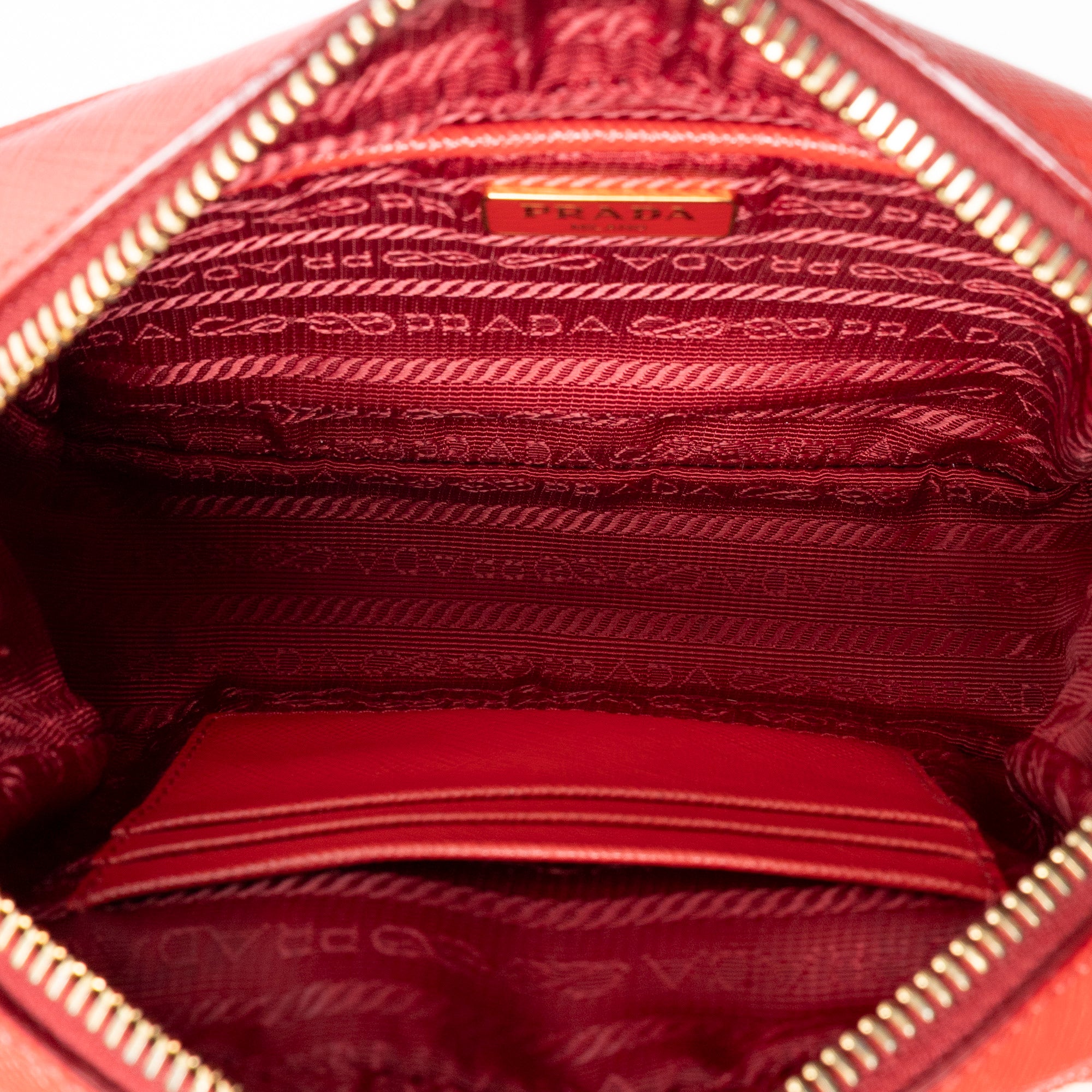 Shoulder Bag Small Satchel Crossbody Red Saffiano Leather