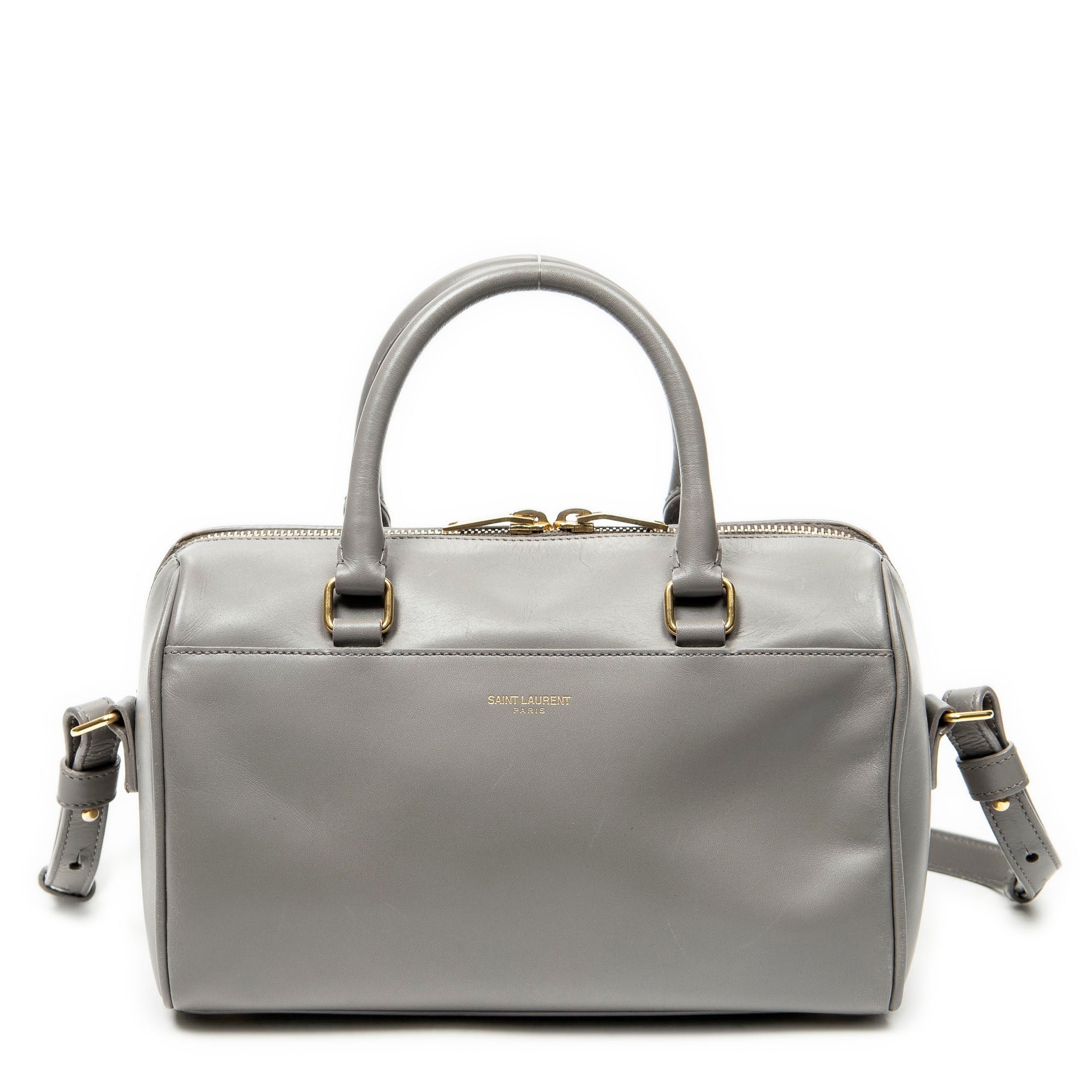 Shoulder Bag Baby Duffle Taupe Smooth Leather
