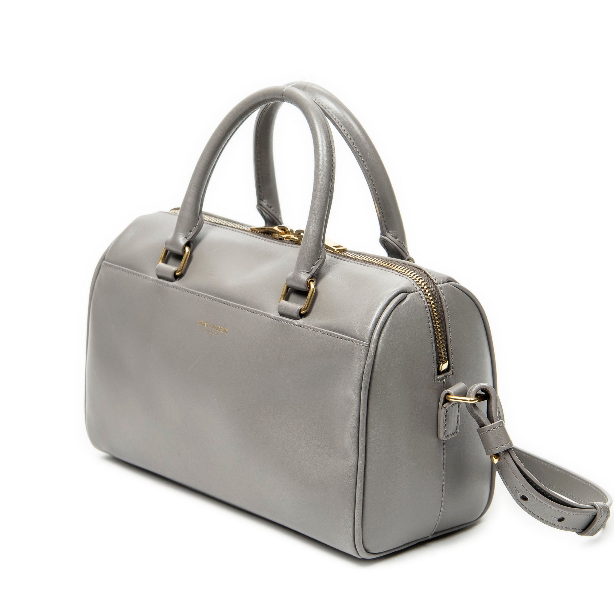 Shoulder Bag Baby Duffle Taupe Smooth Leather