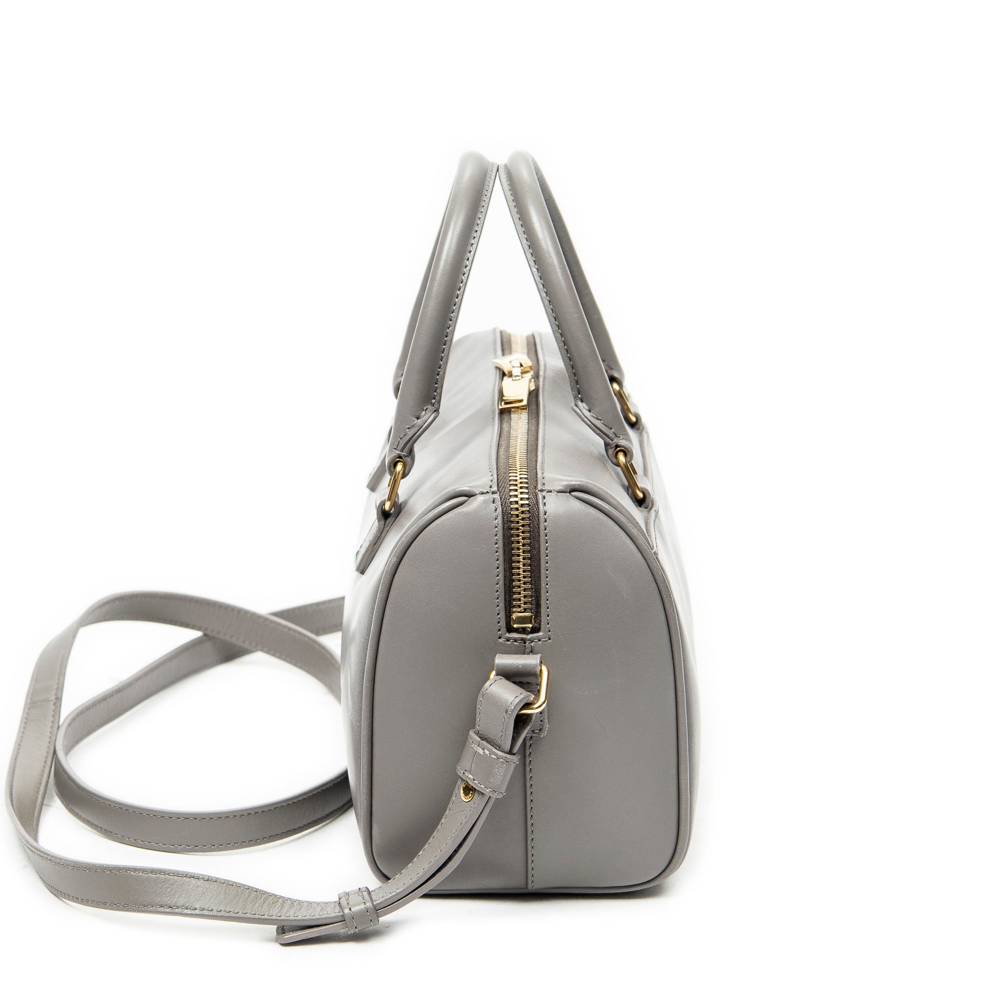 Shoulder Bag Baby Duffle Taupe Smooth Leather