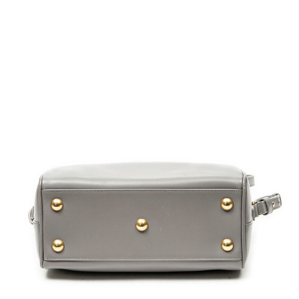 Shoulder Bag Baby Duffle Taupe Smooth Leather