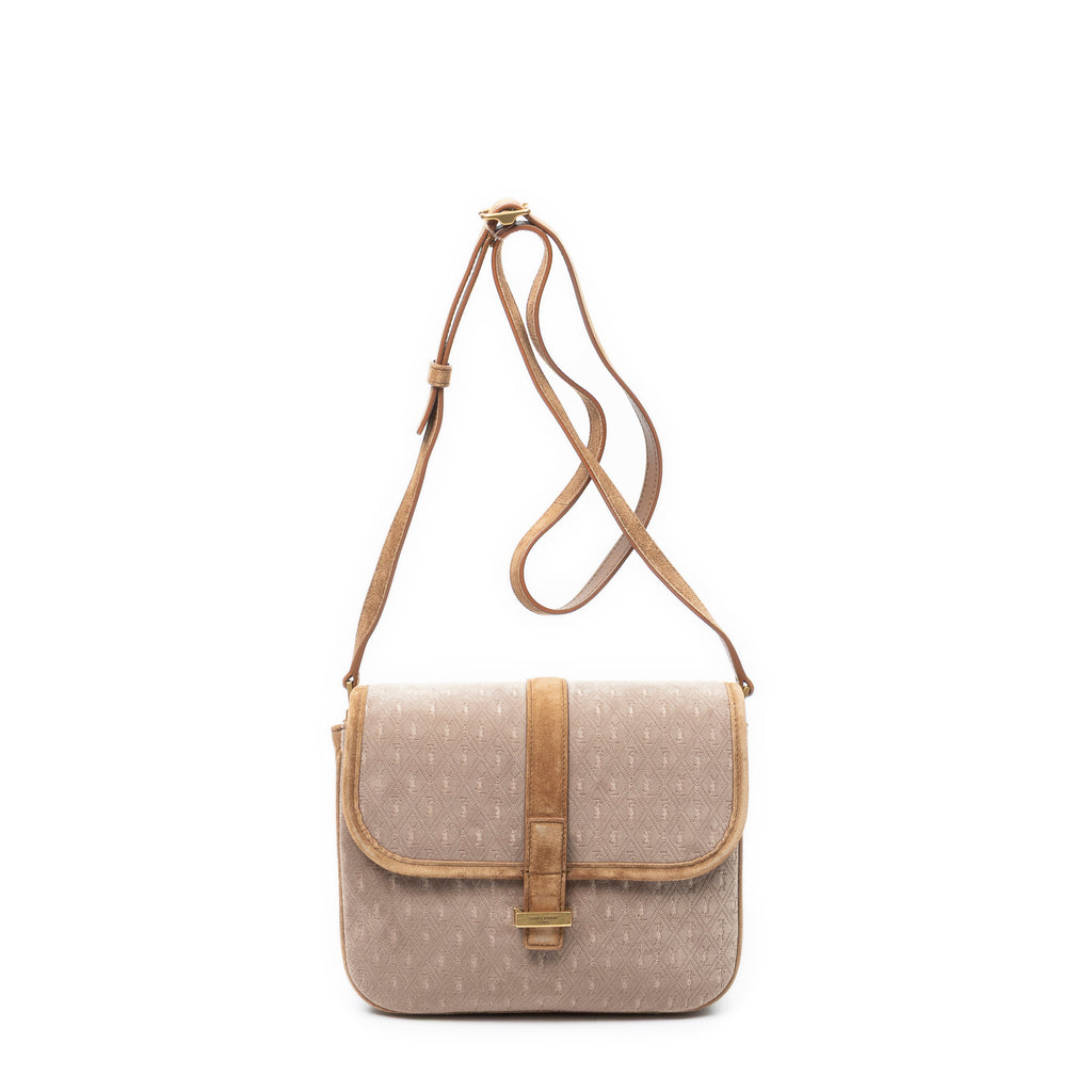 Shoulder Bag Le Monogramme Satchel Brown Monogram Suede Leather