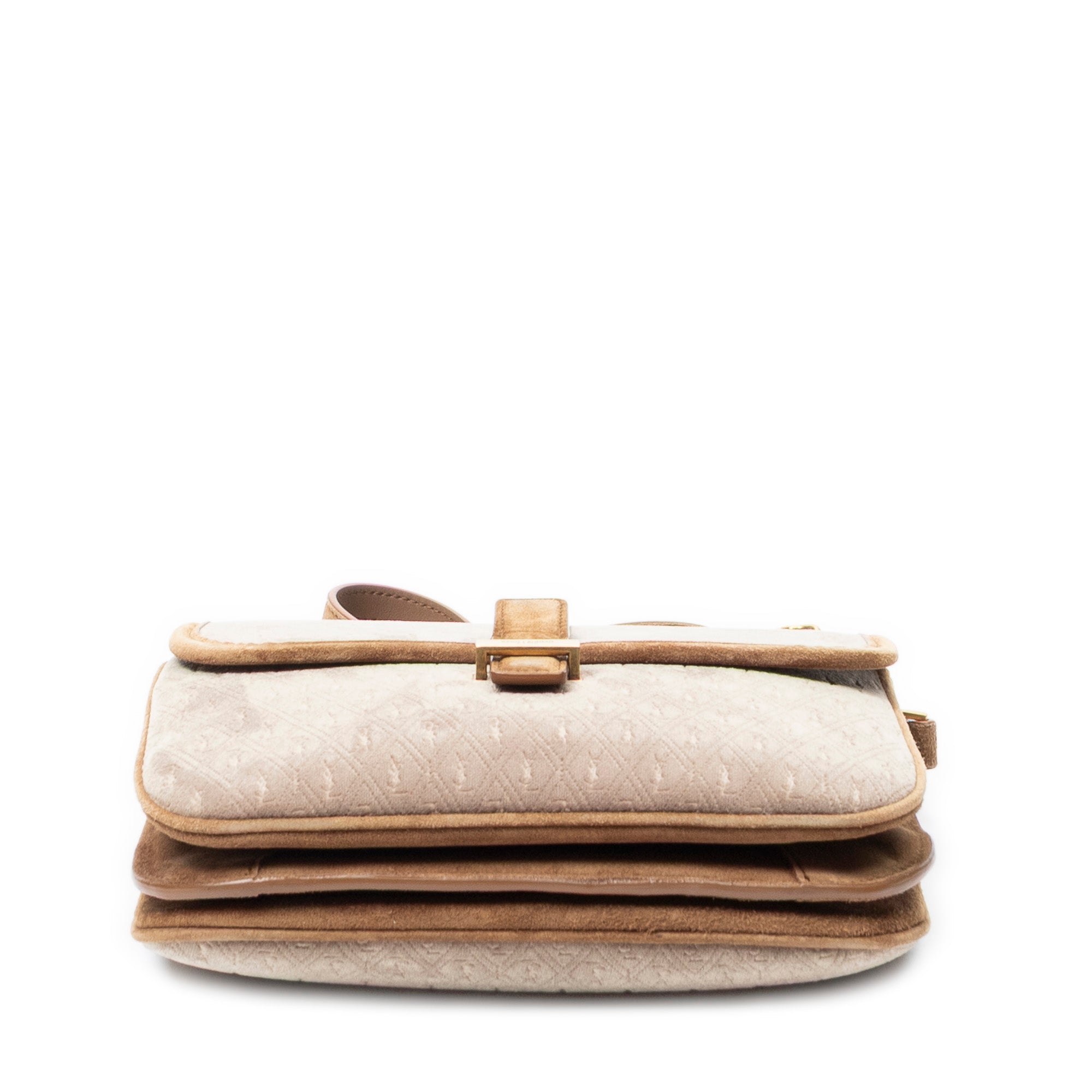Shoulder Bag Le Monogramme Satchel Brown Monogram Suede Leather