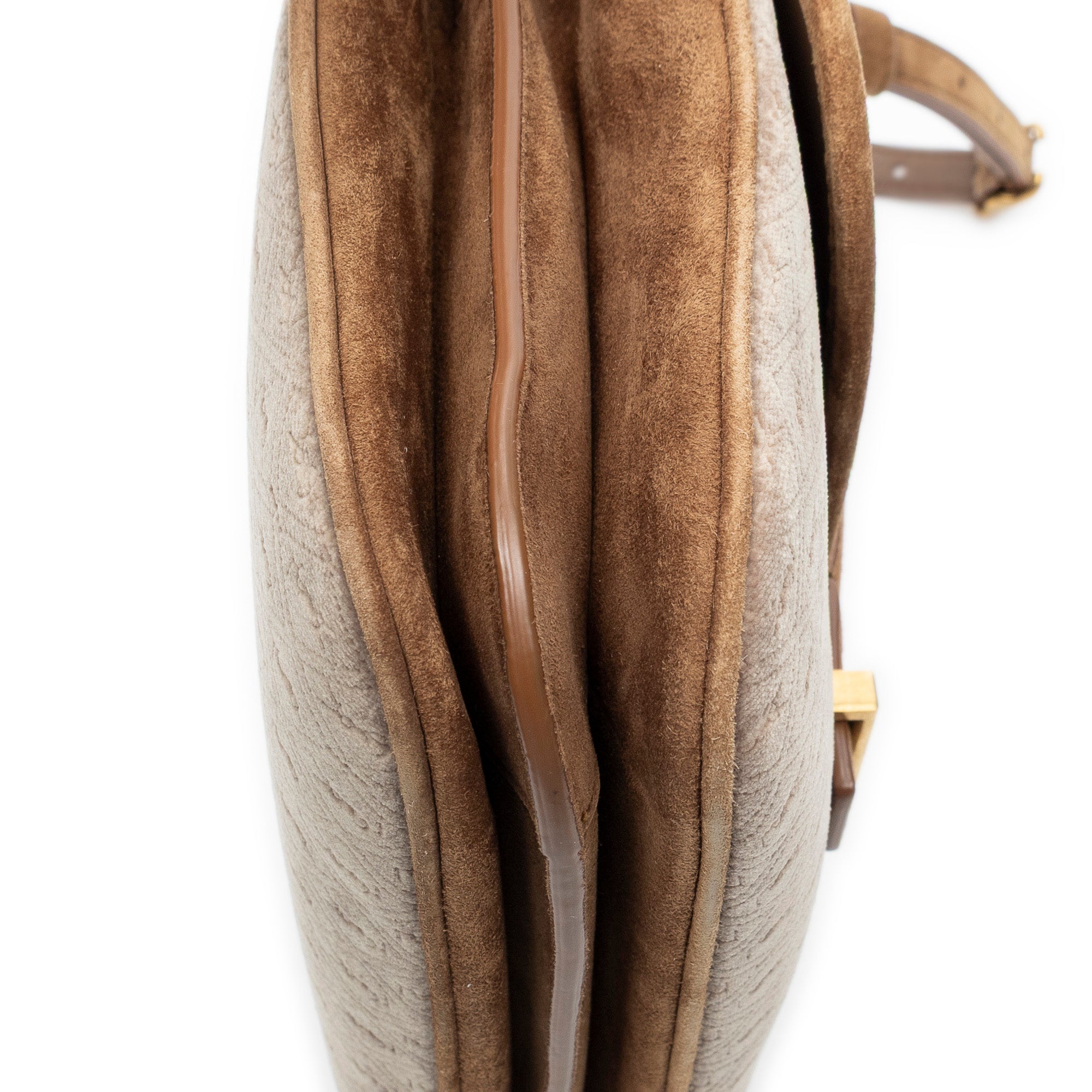 Shoulder Bag Le Monogramme Satchel Brown Monogram Suede Leather