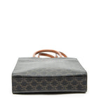 Shoulder Bag Small Vertical Cabas Brown Triomphe Coated Canvas