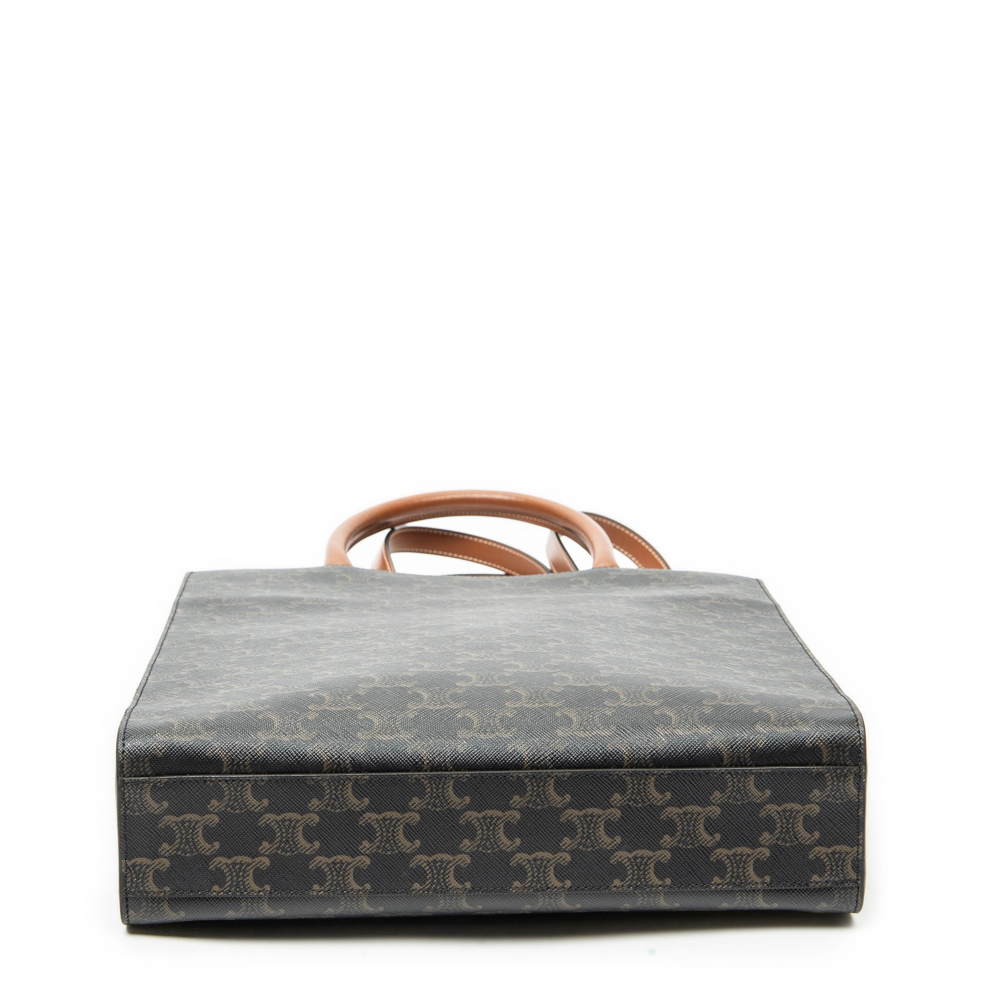 Shoulder Bag Small Vertical Cabas Brown Triomphe Coated Canvas