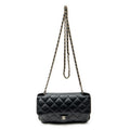 Shoulder Bag CC Foldable Chain Tote Black Quilted Caviar Leather