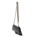 Shoulder Bag CC Foldable Chain Tote Black Quilted Caviar Leather