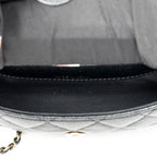 Shoulder Bag CC Foldable Chain Tote Black Quilted Caviar Leather