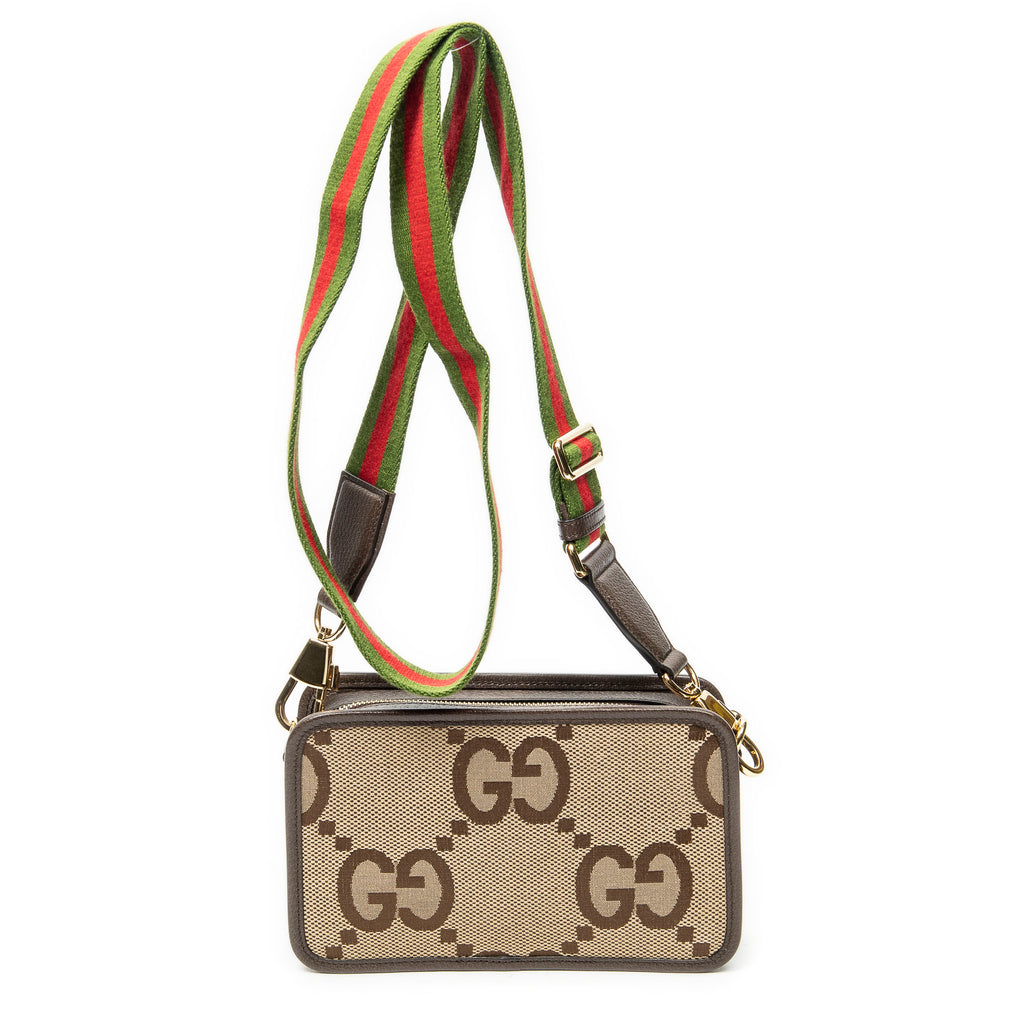 Shoulder Bag Zip Mini Camera Bag Brown Jumbo GG Canvas