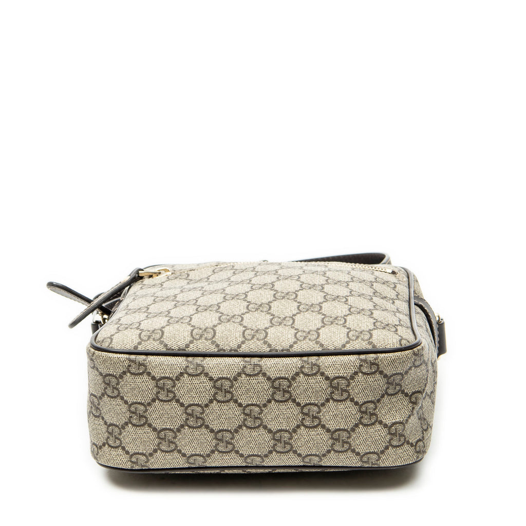 Shoulder Bag Zip Crossbody Dark Brown Supreme Coated Canvas