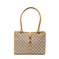 Shoulder Bag Square Jackie Tote Beige Monogrammed Canvas