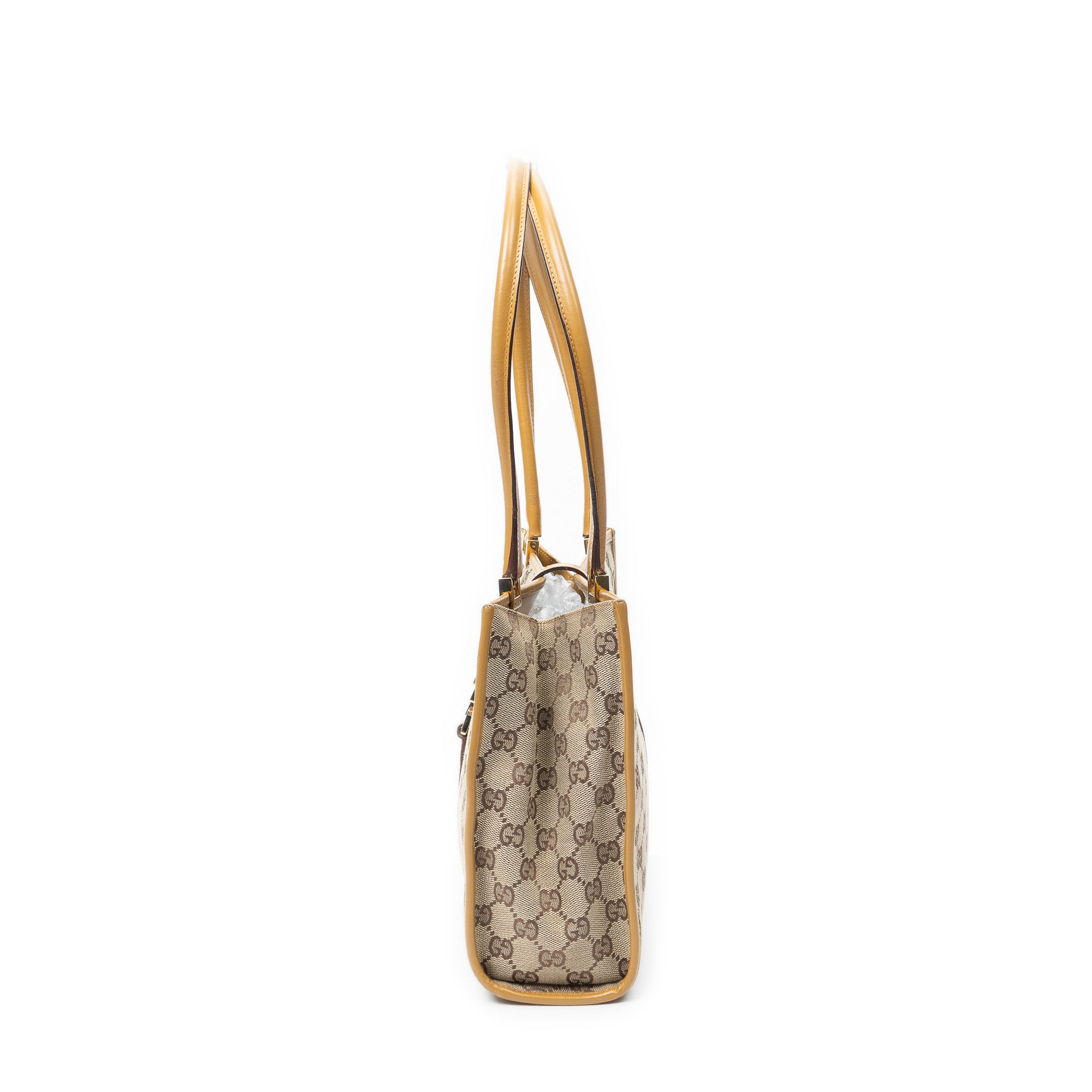 Shoulder Bag Square Jackie Tote Beige Monogrammed Canvas