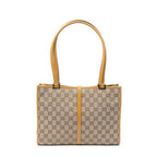 Shoulder Bag Square Jackie Tote Beige Monogrammed Canvas