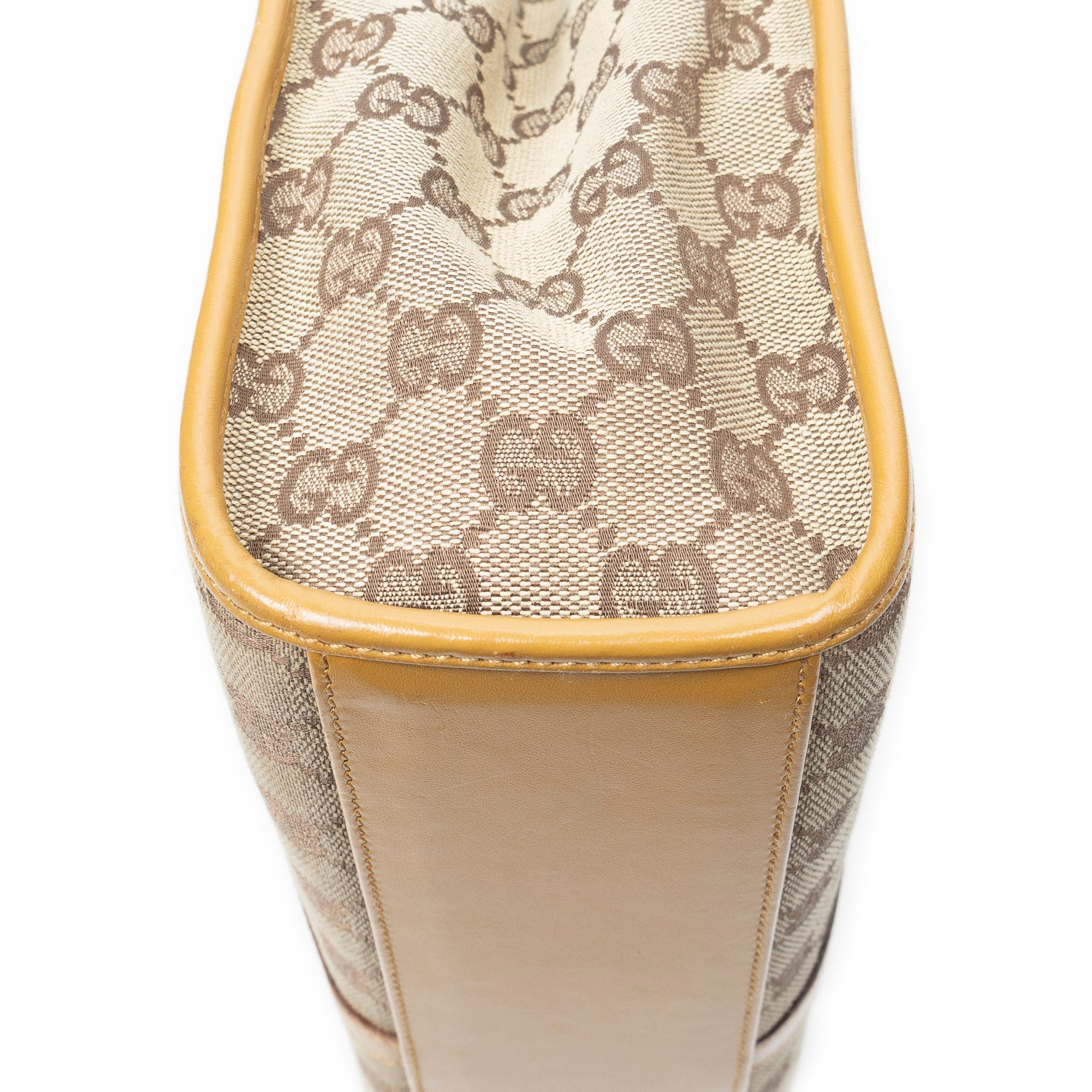 Shoulder Bag Square Jackie Tote Beige Monogrammed Canvas
