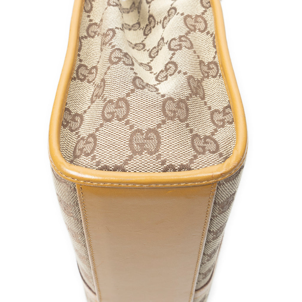Shoulder Bag Square Jackie Tote Beige Monogrammed Canvas