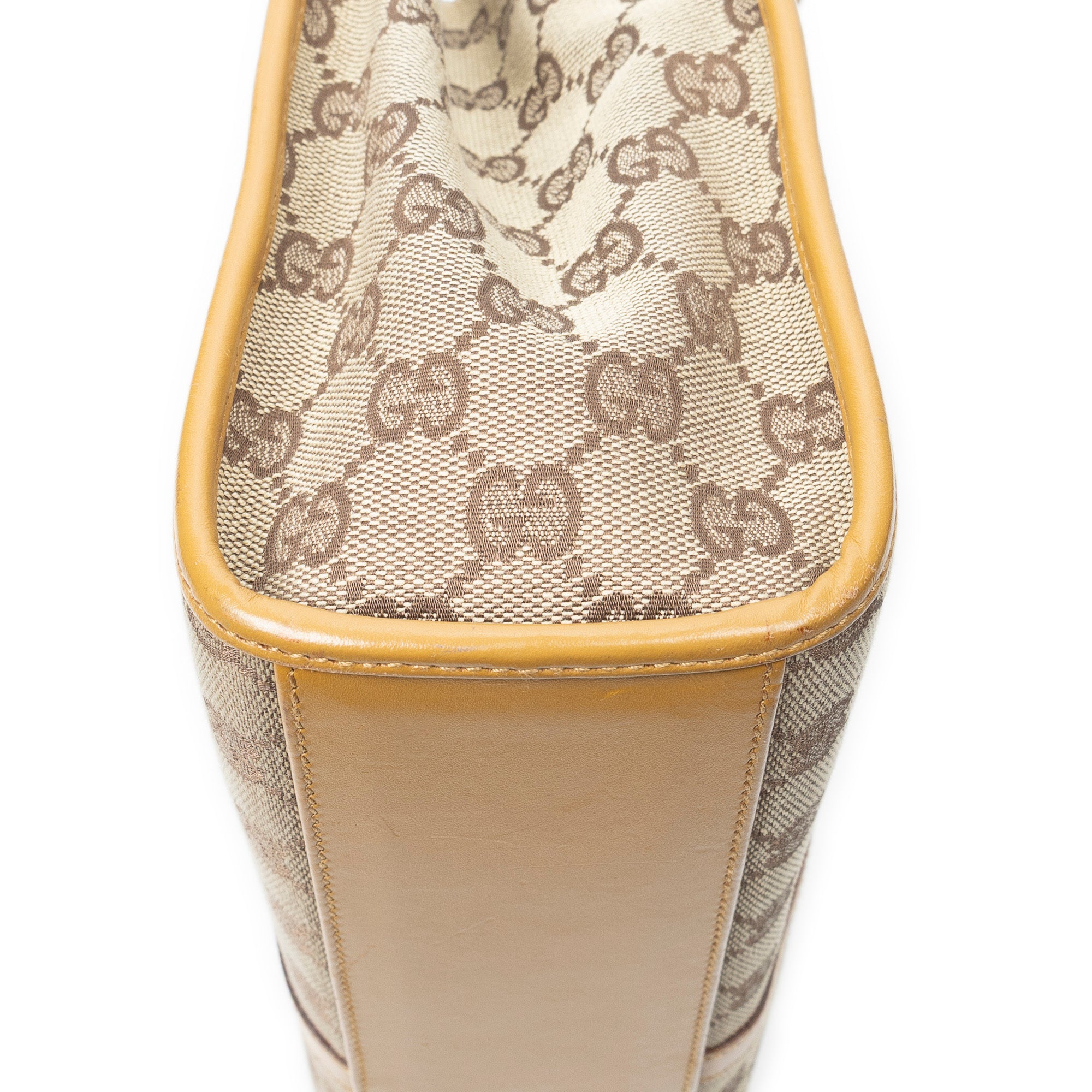 Shoulder Bag Square Jackie Tote Beige Monogrammed Canvas