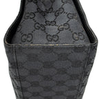 Handbag Bamboo Square Tote Black Monogrammed Canvas