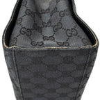 Bolso de mano de lona con monograma negro y bambú