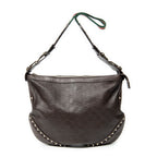 Shoulder Bag Web Studded Pelham Messenger Brown Guccissima Leather