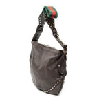 Shoulder Bag Web Studded Pelham Messenger Brown Guccissima Leather