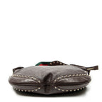 Shoulder Bag Web Studded Pelham Messenger Brown Guccissima Leather