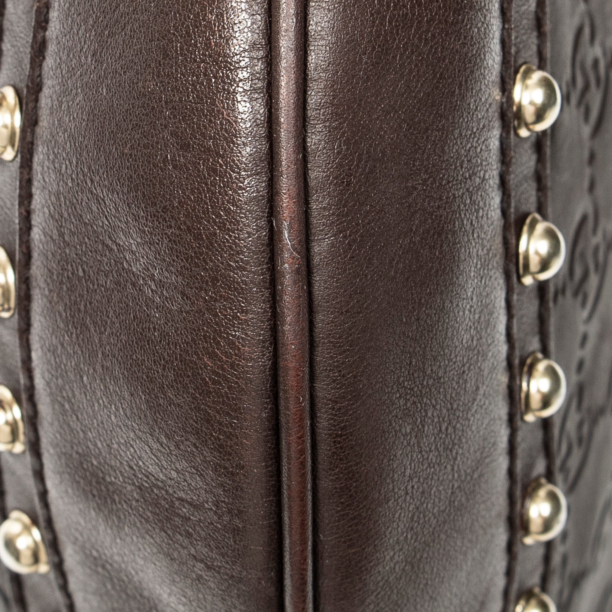 Shoulder Bag Web Studded Pelham Messenger Brown Guccissima Leather