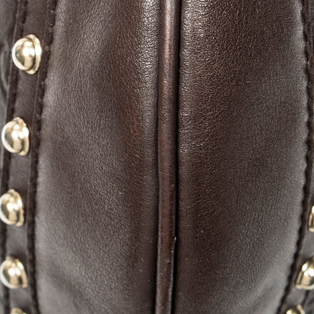Shoulder Bag Web Studded Pelham Messenger Brown Guccissima Leather